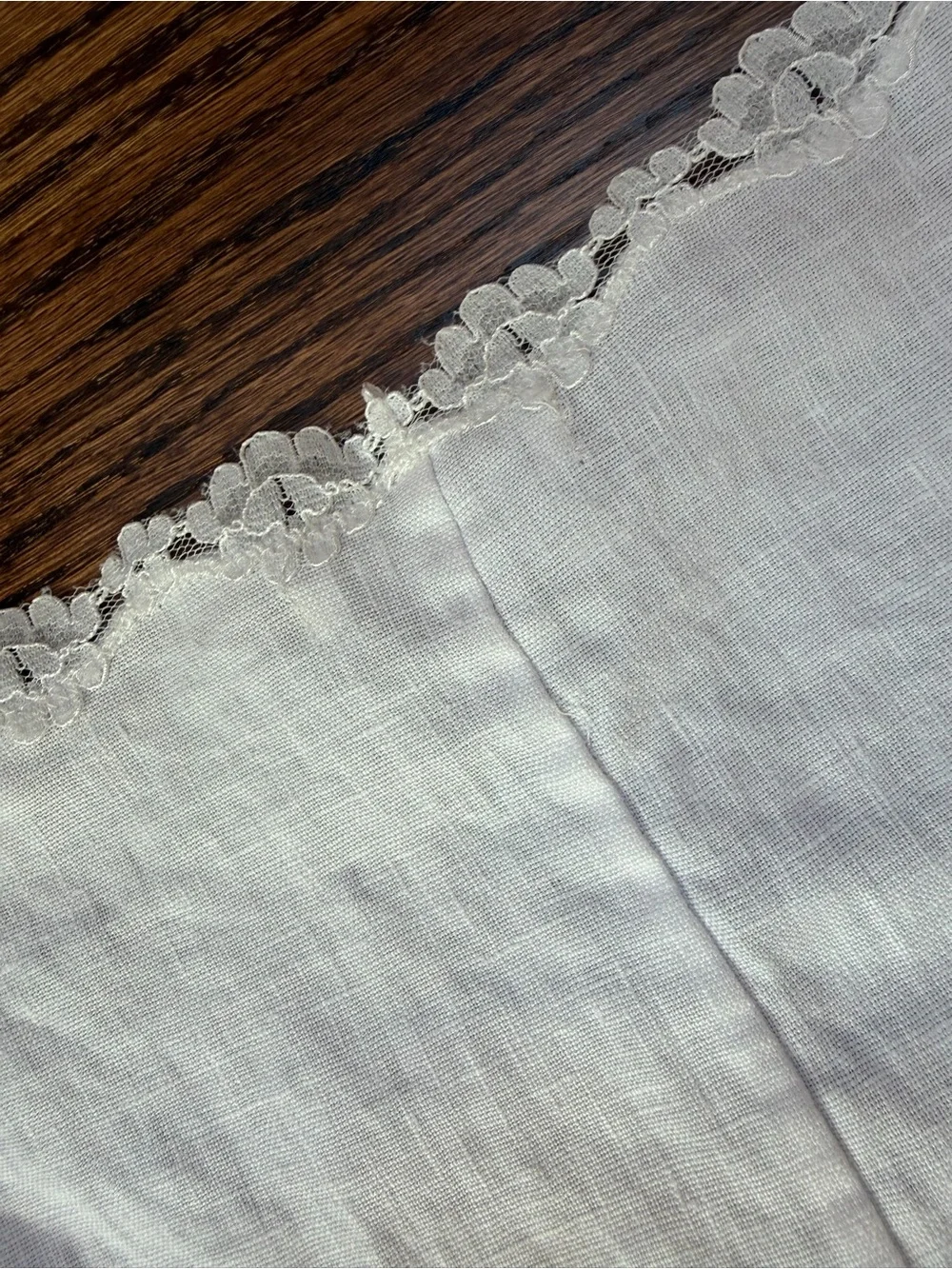 Reformation White Linen Lace-Trim Puff Sleeve Blouse